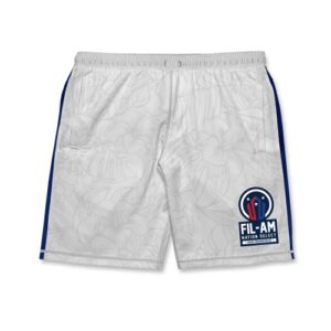 Fil-Am Nation Select SF White Floral Hybrid Shorts
